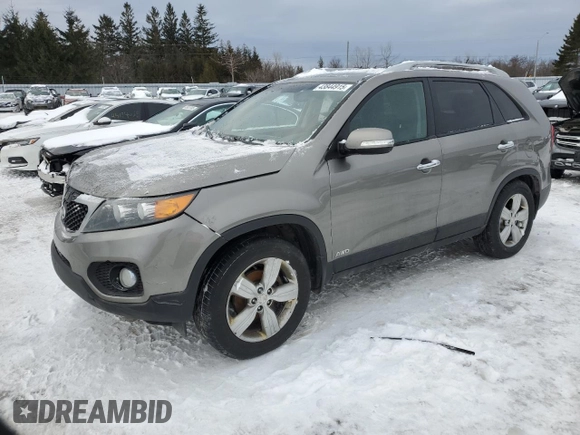 2013 Kia Sorento EX with VIN 5XYKUDA21DG319556, listed as a Copart auction lot 43844915 with 206,500 mi miles and Salvage Title. Bid and sale history available at carsss.com. Image 1.