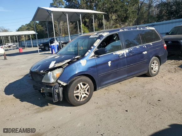 2005 Honda Odyssey EX-L with VIN 5FNRL38755B037863, listed as a Copart auction lot 47092425 with 199,629 mi miles and Salvage Title. Bid and sale history available at carsss.com. Image 1.