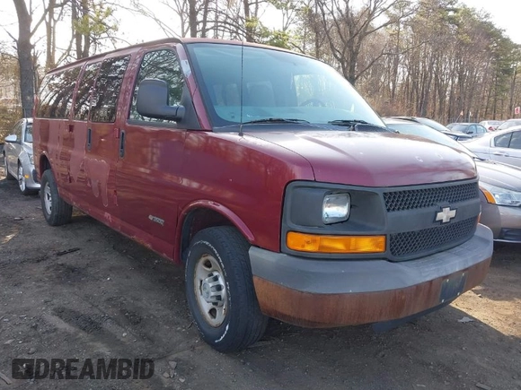 2006 Chevrolet Express Passenger with VIN 1GAHG39U861219905, listed as a IAAI auction lot 41910472 with 199,665 mi miles and . Bid and sale history available at DreamBid. Image 1.