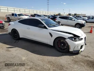 2025 BMW M4 Competition xDrive with VIN WBS33HK01SCS63267, listed as a Copart auction lot 71583604 with 0 mi miles and Salvage Title. Bid and sale history available at carsss.com. Image 4.