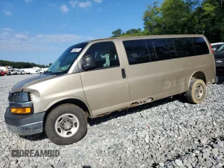 2007 Chevrolet Express Passenger with VIN 1GAHG39U671156658, listed as a Copart auction lot 59565575 with 158,012 mi miles and Salvage title. Bid and sale history available at DreamBid. Image 1.