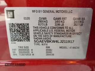 2020 Buick Enclave Premium with VIN 5GAEVBKW4LJ211917, listed as a Copart auction lot 48683665 with 23,668 mi miles and Salvage Title. Bid and sale history available at carsss.com. Image 15.