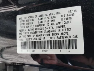 2016 Acura TLX Technology with VIN 19UUB3F52GA003147, listed as a IAAI auction lot 42671660 with 141,178 mi miles and . Bid and sale history available at DreamBid. Image 9.