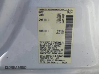2014 Nissan Altima 2.5 with VIN 1N4AL3AP5EC418865, listed as a IAAI auction lot 41693976 with 117,934 mi miles. Bid and sale history available at carsss.com. Image 9.