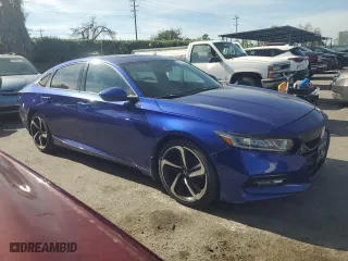 2018 Honda Accord Sedan Sport 1.5T with VIN 1HGCV1F36JA140721, listed as a Copart auction lot 48481665 with 49,577 mi miles and Clean Title. Bid and sale history available at carsss.com. Image 4.
