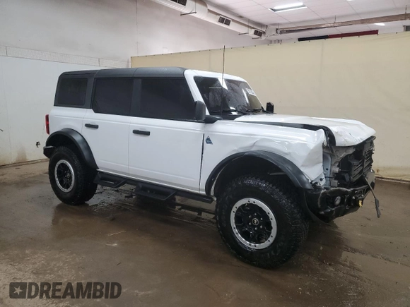 2024 Ford Bronco z VIN 1FMEE1BP7RLA56385, wystawiony jako Copart lot #50716535 z przebiegiem 6 120 mil mil oraz Czysty tytuł • Clean title. Historia ofert i sprzedaży dostępna na DreamBid. Obrazek 4.