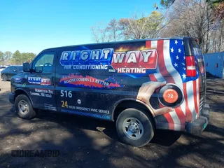 2015 Chevrolet Express Cargo Van with VIN 1GCWGFCF7F1281970, listed as a IAAI auction lot 41898214 with 145,078 mi miles. Bid and sale history available at carsss.com. Image 14.