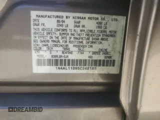 2005 Nissan Altima S z VIN 1N4AL11D95C242185, wystawiony jako Copart lot #61809094 z przebiegiem 71 735 mil mil oraz Szkoda całkowita • Salvage title. Historia ofert i sprzedaży dostępna na DreamBid. Obrazek 12.