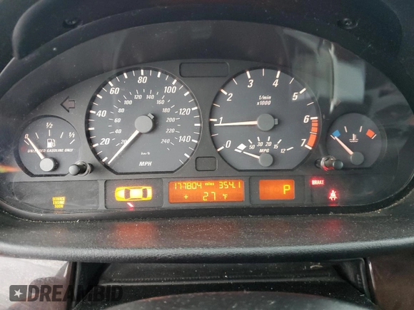 2003 BMW 3 Series 325Ci with VIN WBABS33453PG91055, listed as a Copart auction lot 44337445 with 177,804 mi miles and Clean Title. Bid and sale history available at carsss.com. Image 9.