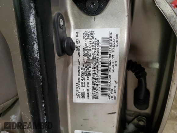 2007 Mitsubishi Endeavor LS with VIN 4A4MN21S77E079722, listed as a Copart auction lot 88904505 with 172,686 mi miles and Salvage Title. Bid and sale history available at carsss.com. Image 15.