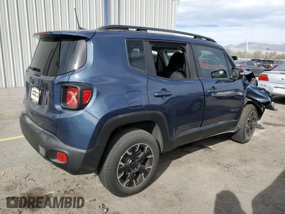 2023 Jeep Renegade Latitude with VIN ZACNJDB16PPP41240, listed as a Copart auction lot 43186095 with 21,257 mi miles and Salvage Title. Bid and sale history available at carsss.com. Image 3.