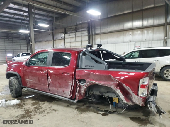 2021 Chevrolet Colorado 4WD ZR2 with VIN 1GCGTEEN1M1112569, listed as a Copart auction lot 45168895 with 70,775 mi miles and Salvage Title. Bid and sale history available at carsss.com. Image 2.