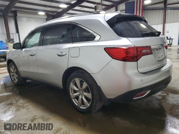 2014 Acura MDX Advance with VIN 5FRYD4H82EB042024, listed as a Copart auction lot 59236615 with 136,265 mi miles and Salvage title. Bid and sale history available at DreamBid. Image 2.