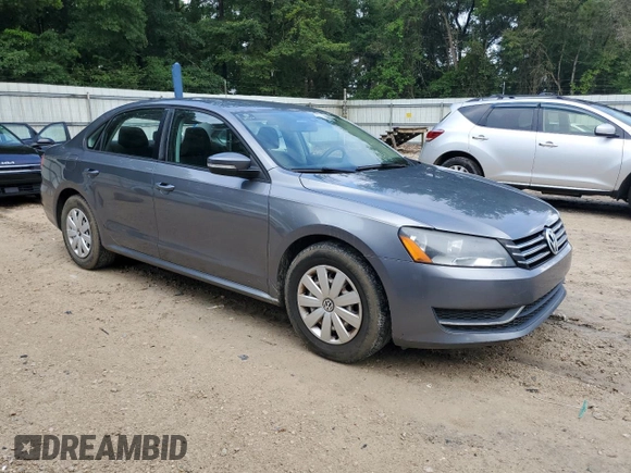 2013 Volkswagen Passat S with VIN 1VWAP7A34DC012297, listed as a Copart auction lot 60635515 with 157,647 mi miles and Salvage title. Bid and sale history available at DreamBid. Image 4.