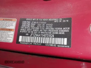 2017 Toyota 86 z VIN JF1ZNAA11H8701624, wystawiony jako IAAI lot #42107031 z przebiegiem 89 945 mil mil oraz . Historia ofert i sprzedaży dostępna na DreamBid. Obrazek 9.