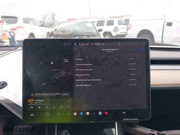 2019 Tesla Model 3 Mid Range with VIN 5YJ3E1EA2KF317028, listed as a IAAI auction lot 41781580 with 107,496 mi miles. Bid and sale history available at carsss.com. Image 18.