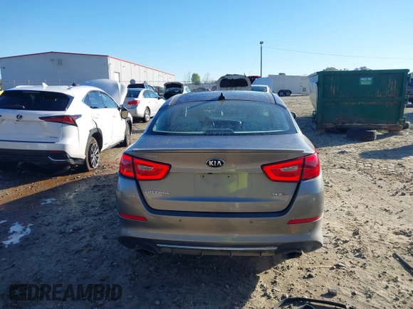 2014 Kia Optima SXL Turbo with VIN 5XXGR4A65EG327515, listed as a IAAI auction lot 41876799 with 115,533 mi miles and . Bid and sale history available at DreamBid. Image 17.