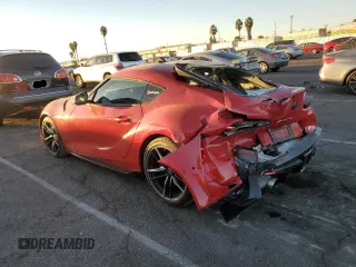 2021 Toyota GR Supra 3.0 with VIN WZ1DB0C02MW042357, listed as a Copart auction lot 79090214 with 29,215 mi miles and Salvage Title. Bid and sale history available at carsss.com. Image 2.
