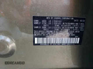 2022 Subaru Outback Limited with VIN 4S4BTANC8N3245350, listed as a Copart auction lot 59343795 with 73,642 mi miles and Salvage title. Bid and sale history available at DreamBid. Image 13.