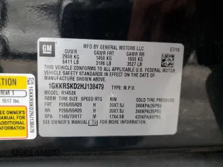 2017 GMC Acadia Limited with VIN 1GKKRSKD2HJ138479, listed as a Copart auction lot 57441665 with 149,261 mi miles and Salvage title. Bid and sale history available at DreamBid. Image 13.