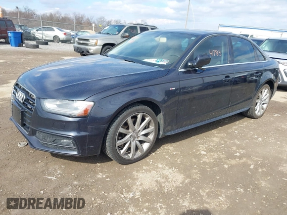 2014 Audi A4 Premium with VIN WAUAFAFL8EN036200, listed as a IAAI auction lot 41644783 with 194,626 mi miles. Bid and sale history available at carsss.com. Image 2.