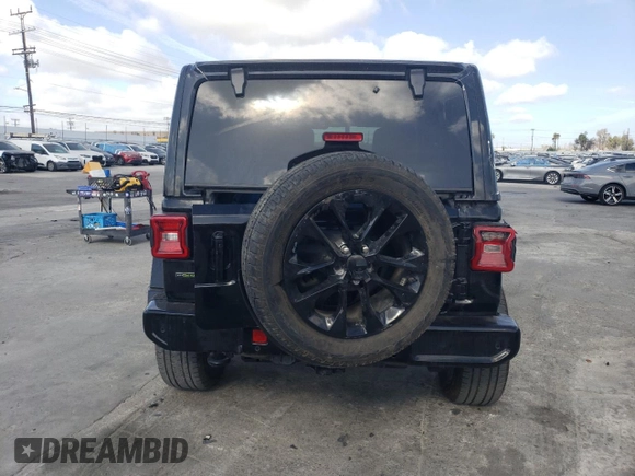 2021 Jeep Wrangler Unlimited Sahara High Altitude with VIN 1C4HJXEM0MW669053, listed as a Copart auction lot 47887465 with Not provided miles and Salvage title. Bid and sale history available at DreamBid. Image 6.