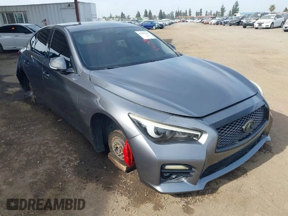 2017 Infiniti Q50 Red Sport 400 with VIN JN1FV7AP2HM850025, listed as a IAAI auction lot 41687964 with 70,334 mi miles. Bid and sale history available at carsss.com. Image 1.