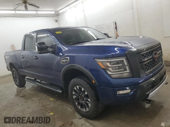 2024 Nissan Titan SV with VIN 1N6AA1FB2RN104714, listed as a Copart auction lot 56576955 with 25,800 mi miles and Salvage title. Bid and sale history available at DreamBid. Image 4.