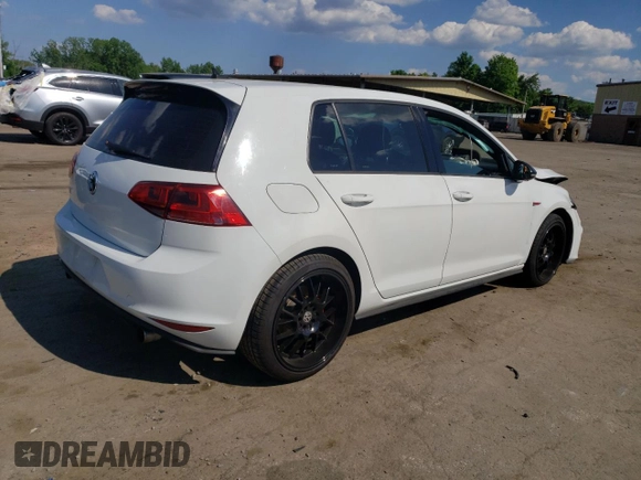 2015 Volkswagen Golf GTI Autobahn with VIN 3VW4T7AUXFM065606, listed as a Copart auction lot 58923414 with 0 mi miles and Salvage Title. Bid and sale history available at carsss.com. Image 3.