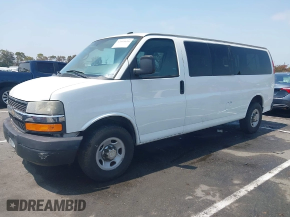 2014 Chevrolet Express Passenger LT with VIN 1GAZG1FG4E1154654, listed as a IAAI auction lot 42605616 with 155,896 mi miles and . Bid and sale history available at DreamBid. Image 2.