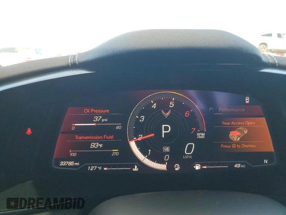 2022 Chevrolet Corvette 1LT with VIN 1G1YA2D46N5104049, listed as a Copart auction lot 45993245 with 33,785 mi miles and Salvage Title. Bid and sale history available at carsss.com. Image 9.