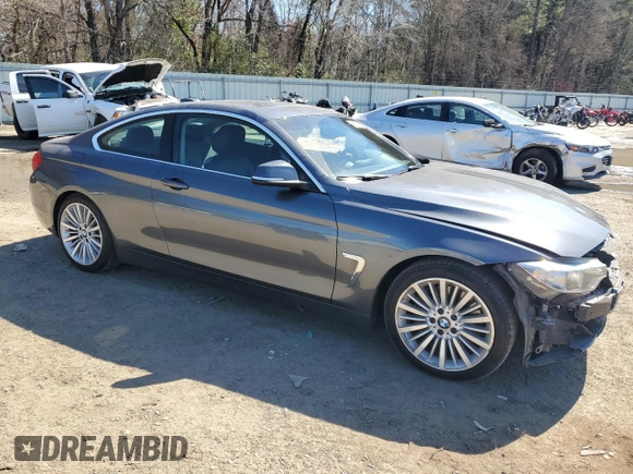 2014 BMW 4 Series 435i with VIN WBA3R1C55EF729211, listed as a Copart auction lot 46887555 with 71,477 mi miles and Salvage Title. Bid and sale history available at carsss.com. Image 4.