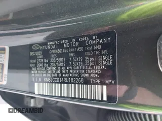 2024 Hyundai Tucson SEL Convenience with VIN KM8JCCD14RU182268, listed as a IAAI auction lot 41938942 with 15,683 mi miles and . Bid and sale history available at carsss.com. Image 9.