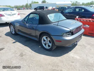 2000 BMW Z3 2.8L with VIN 4USCH3341YLF71039, listed as a IAAI auction lot 42038680 with 157,982 mi miles. Bid and sale history available at carsss.com. Image 3.
