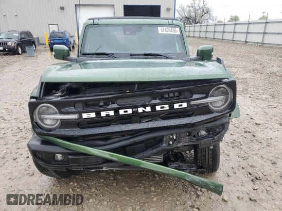 2022 Ford Bronco with VIN 1FMDE5DH1NLB59322, listed as a Copart auction lot 57809495 with 64,094 mi miles and Salvage title. Bid and sale history available at DreamBid. Image 5.