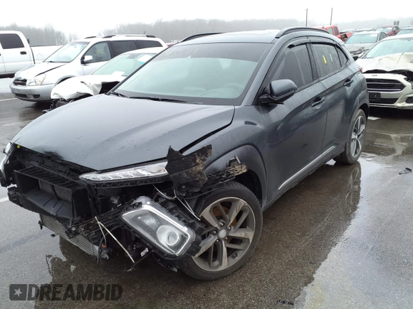 2020 Hyundai Kona Ultimate with VIN KM8K53A52LU476930, listed as a IAAI auction lot 38355576 with 39,450 mi miles. Bid and sale history available at carsss.com. Image 2.
