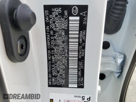 2024 Lexus UX 250h Premium z VIN JTHP9JBH4R2071151, wystawiony jako Copart lot #59289934 z przebiegiem 3 861 mil mil oraz Szkoda całkowita • Salvage title. Historia ofert i sprzedaży dostępna na DreamBid. Obrazek 12.