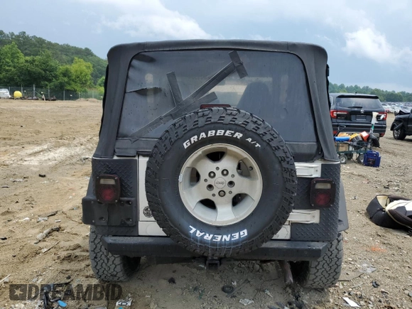 2000 Jeep Wrangler Sahara with VIN 1J4FA59SXYP760278, listed as a Copart auction lot 60402485 with 192,161 mi miles and Salvage title. Bid and sale history available at DreamBid. Image 6.