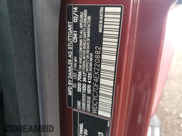 2014 Mercedes-Benz G 63 AMG with VIN WDCYC7DF4EX220882, listed as a Copart auction lot 60529044 with 91,510 mi miles and Salvage title. Bid and sale history available at DreamBid. Image 14.
