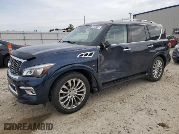 2015 Infiniti QX80 with VIN JN8AZ2NE7F9081484, listed as a Copart auction lot 57879025 with 198,737 mi miles and Non repairable. Bid and sale history available at DreamBid. Image 1.