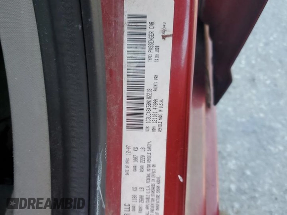 2008 Chrysler Sebring LX with VIN 1C3LC46K58N182219, listed as a Copart auction lot 80479954 with 195,194 mi miles and Salvage Title. Bid and sale history available at carsss.com. Image 12.