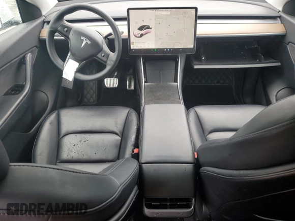 2021 Tesla Model Y Long Range with VIN 5YJYGAEE2MF115988, listed as a Copart auction lot 52206535 with 53,911 mi miles and Salvage Title. Bid and sale history available at DreamBid. Image 8.