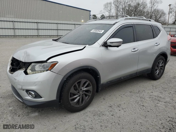 2016 Nissan Rogue SL with VIN 5N1AT2MT9GC899392, listed as a Copart auction lot 45960945 with 56,016 mi miles and Salvage Title. Bid and sale history available at carsss.com. Image 1.