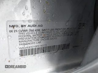 2023 Audi A3 Premium z VIN WAUAUDGY0PA143172, wystawiony jako IAAI lot #41881398 z przebiegiem 18 754 mil mil oraz . Historia ofert i sprzedaży dostępna na DreamBid. Obrazek 9.