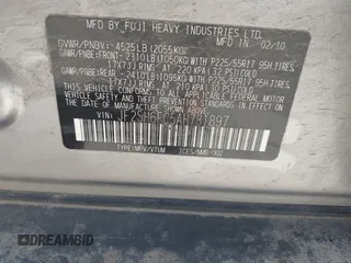 2010 Subaru Forester XT Limited with VIN JF2SH6FC5AH781897, listed as a IAAI auction lot 42361383 with 180,439 mi miles and . Bid and sale history available at DreamBid. Image 9.