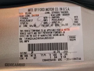 2004 Ford Explorer XLT с VIN 1FMDU63WX4UB53231, выставлен на аукционе Copart как лот 56230635 с пробегом 163 535 миль миль и Списание • Salvage title. История ставок и продаж доступна на DreamBid. Изображение 13.