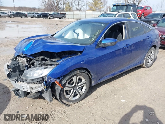2018 Honda Civic Sedan LX with VIN 19XFC2F53JE019635, listed as a IAAI auction lot 41537152 with 74,958 mi miles. Bid and sale history available at carsss.com. Image 2.