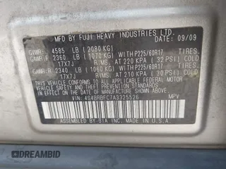 2010 Subaru Outback Prem All-Weather/HK Aud with VIN 4S4BRBFC7A3325526, listed as a IAAI auction lot 42044926 with 256,506 mi miles. Bid and sale history available at carsss.com. Image 9.