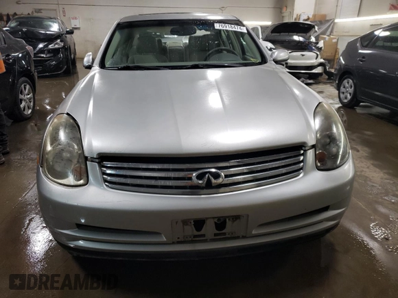 2004 Infiniti G35 w/Leather z VIN JNKCV51FX4M703276, wystawiony jako Copart lot #76918474 z przebiegiem 87 284 mil mil oraz Szkoda całkowita • Salvage title. Historia ofert i sprzedaży dostępna na DreamBid. Obrazek 5.