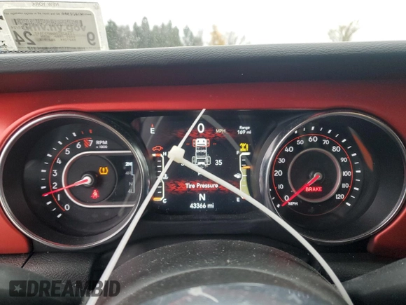 2021 Jeep Wrangler Rubicon with VIN 1C4HJXCG8MW857560, listed as a Copart auction lot 76726934 with 43,366 mi miles and Salvage title. Bid and sale history available at DreamBid. Image 9.